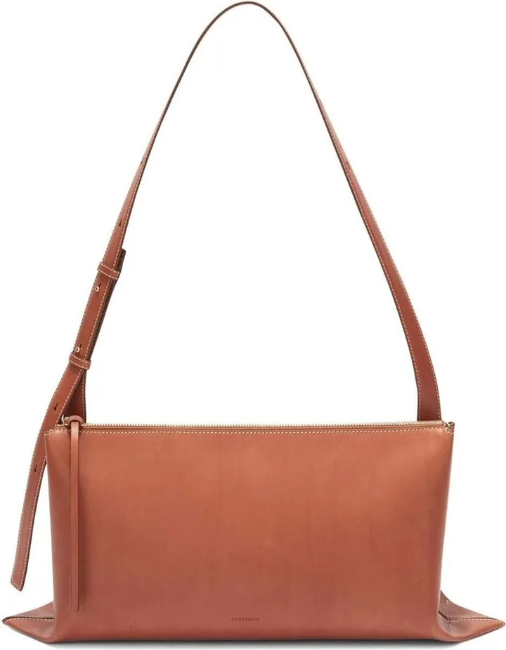 Adjustable-Strap Leather Shoulder Bag