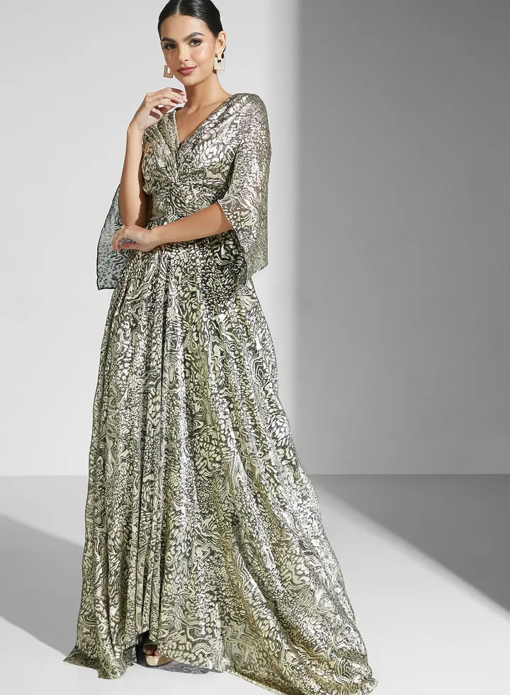 Nour Foil Print Dress