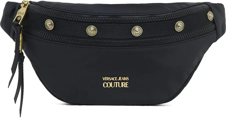 Versace Jeans Couture Fabric Sling Bag With Stud Detail