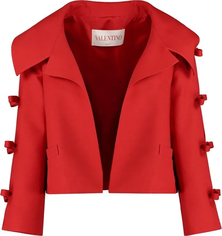 Valentino Crepe Couture Cropped Jacket