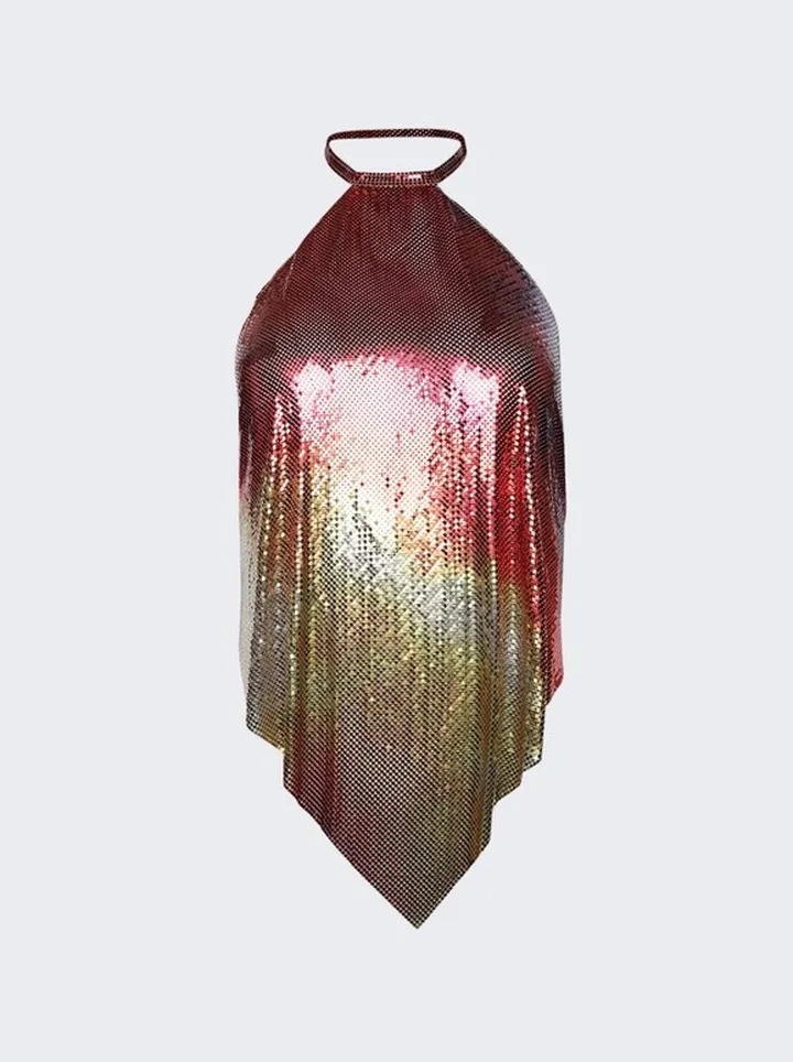Gaetano Mesh Halter Top Plastic Art