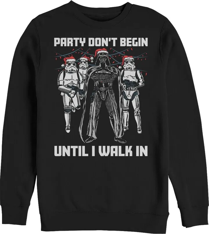 Men's Star Wars Christmas Dark Side Party Sweatshirt - Black - 2X Large