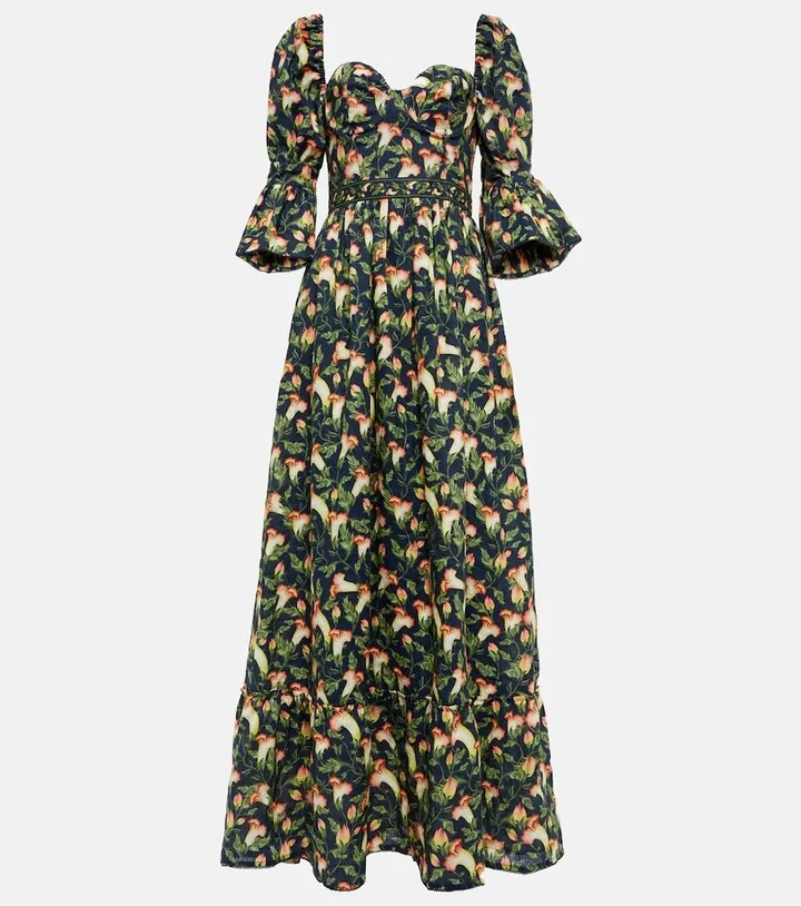 Cedro floral linen maxi dress