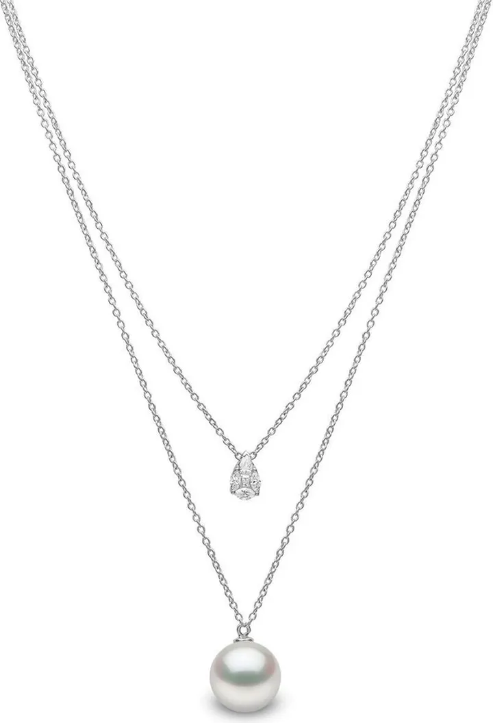 18kt white gold Starlight pearl and diamond necklace
