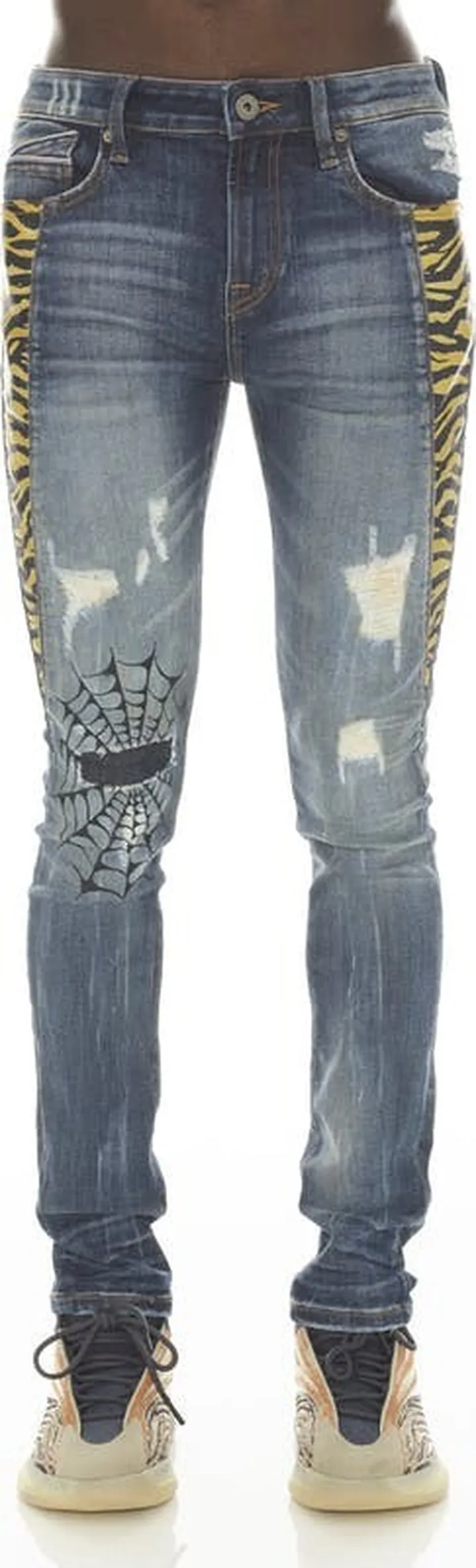 Cult of Individuality Punk Super Skinny Jeans - Blue