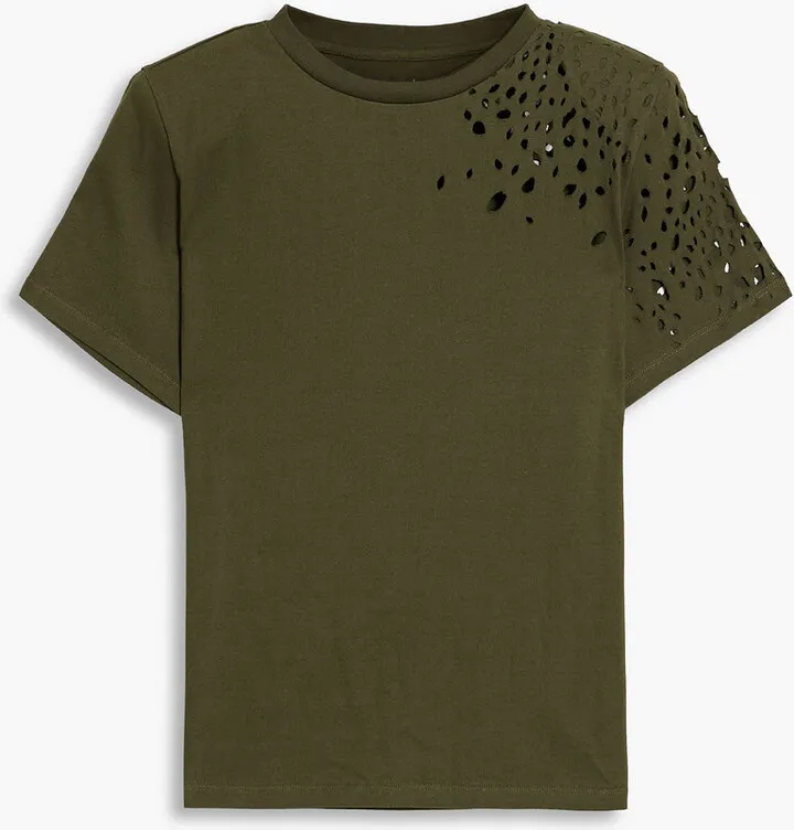 Caroline distressed cotton-jersey T-shirt