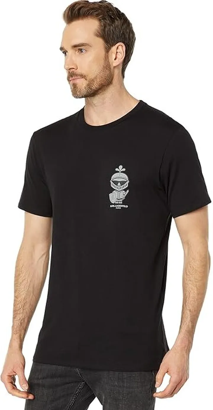 Karl Lagerfeld Paris Armor Karl Short Sleeve Crew Neck T-Shirt (Black) Men's Clothing