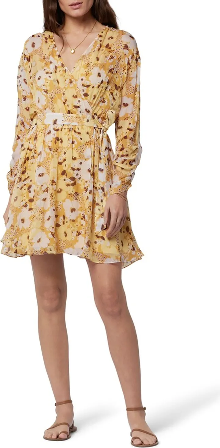 Clara Floral Long Sleeve Silk Minidress