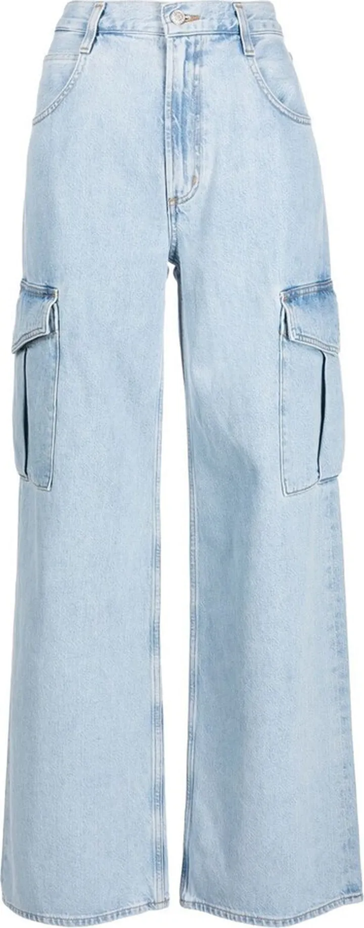 Wide-Leg Stonewashed Jeans