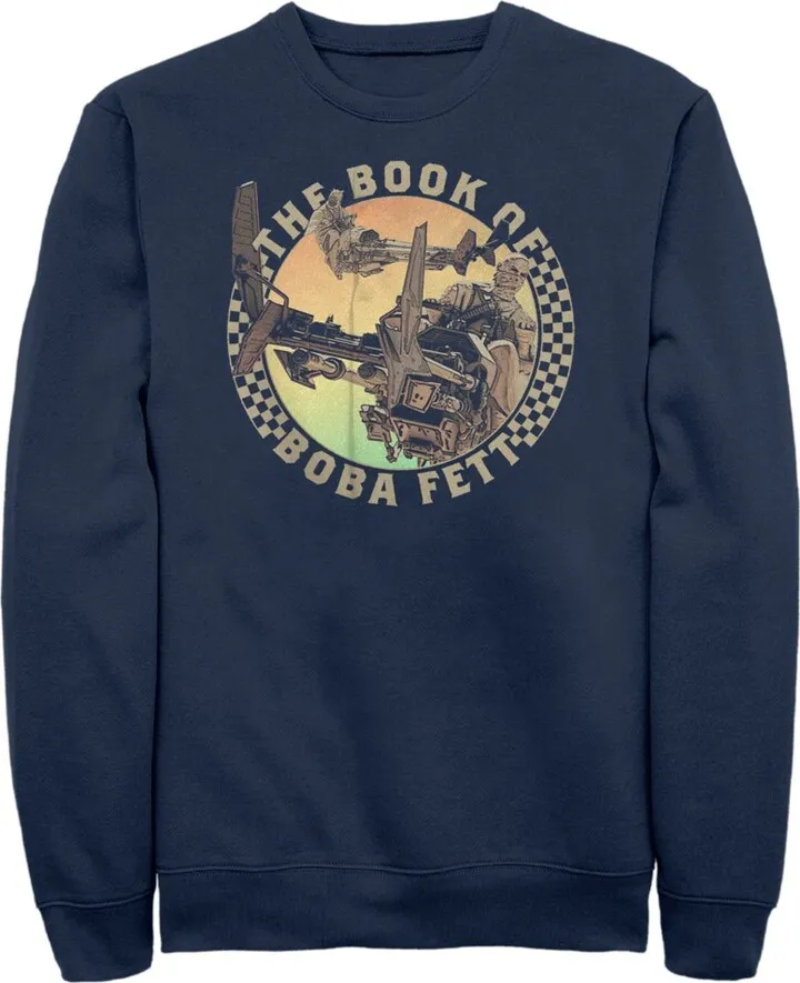 Men's Star Wars: The Book of Boba Fett Tusken Raiders on Speeders Sweatshirt - Navy Blue - 3X Large
