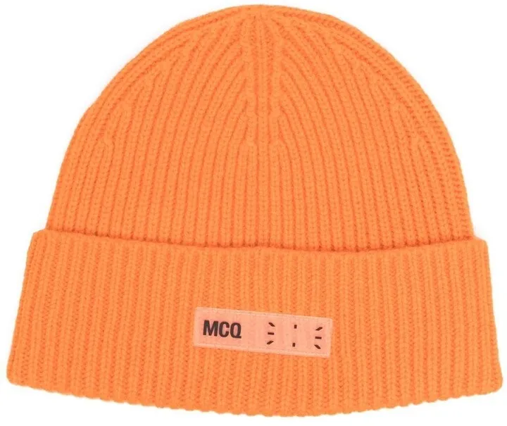 Logo-Patch Ribbed-Knit Beanie