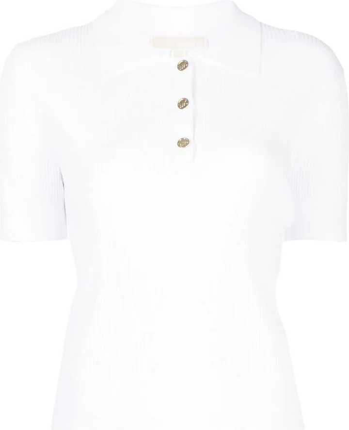 Ribbed Short-Sleeve Polo Shirt