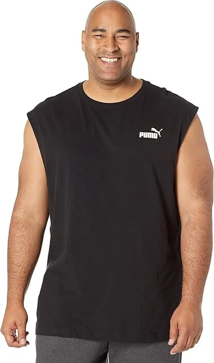 PUMA Big Tall Essentials Sleeveless Tee (Puma Black) Men's Clothing