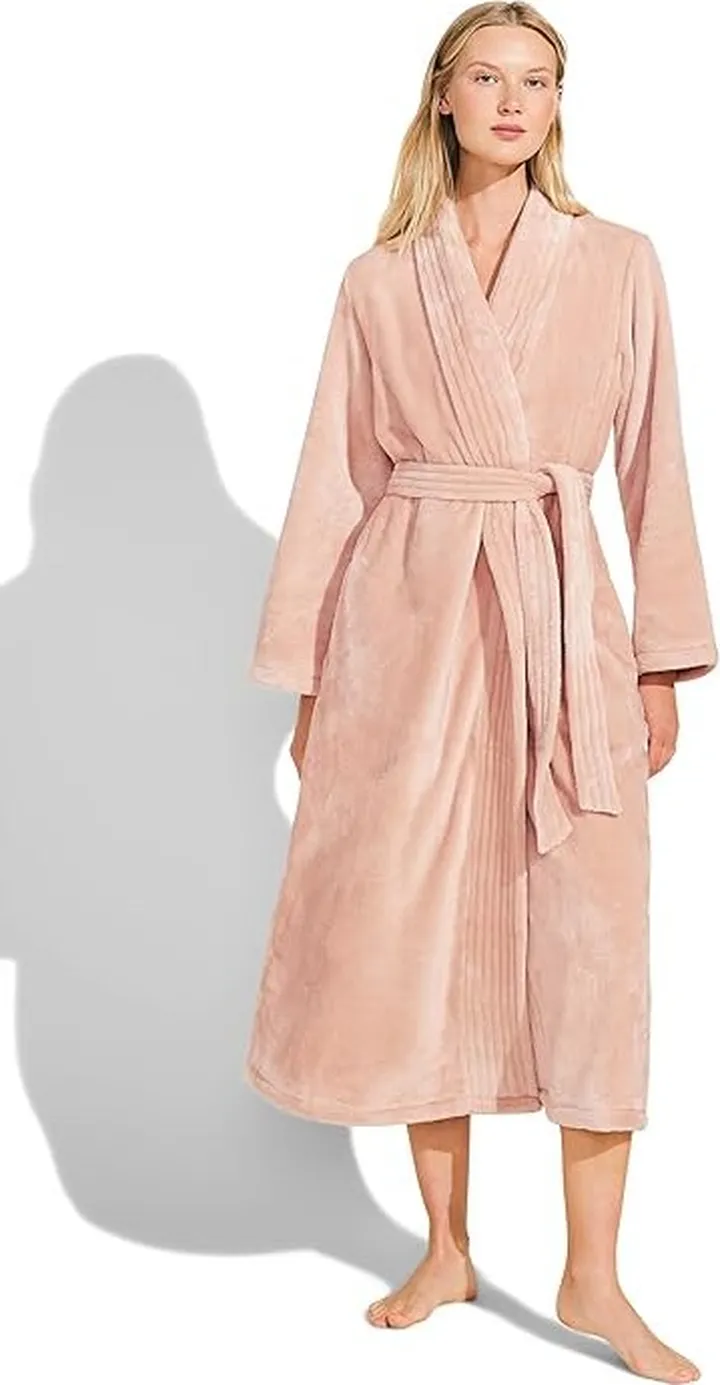 Eberjey Chalet - The Plush Robe with Ribbon (Rose Cloud) Women's Robe