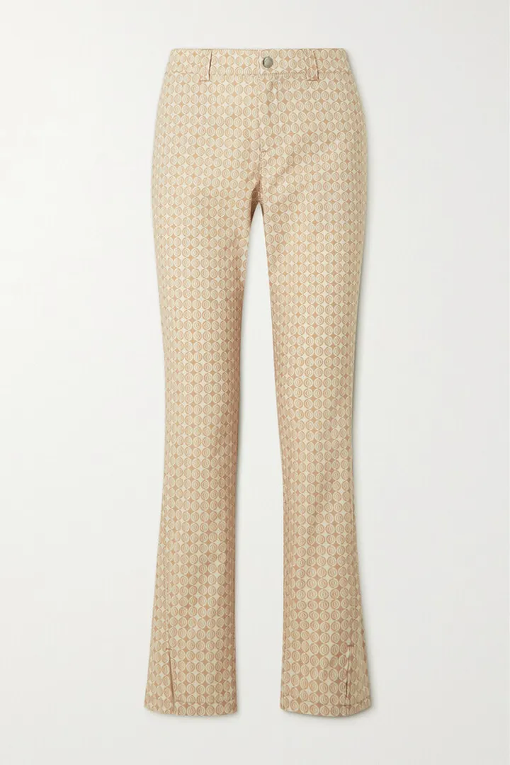 Bogner - Tesja Cropped Printed Shell Straight-leg Pants - Neutrals