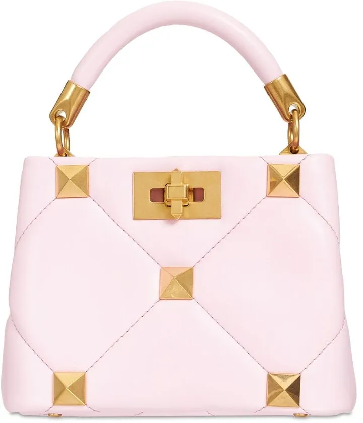 Mini Roman Stud Leather Bucket Bag