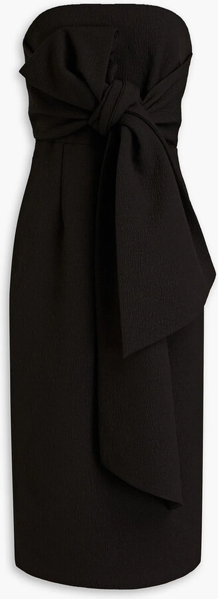 Andie strapless bow-embellished cloqué midi dress