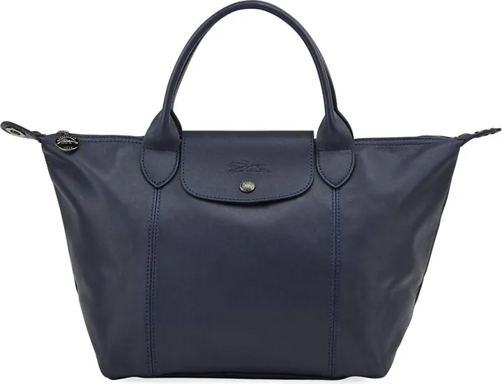 Women'S Cuir Top Handle Tote Bag in Navy