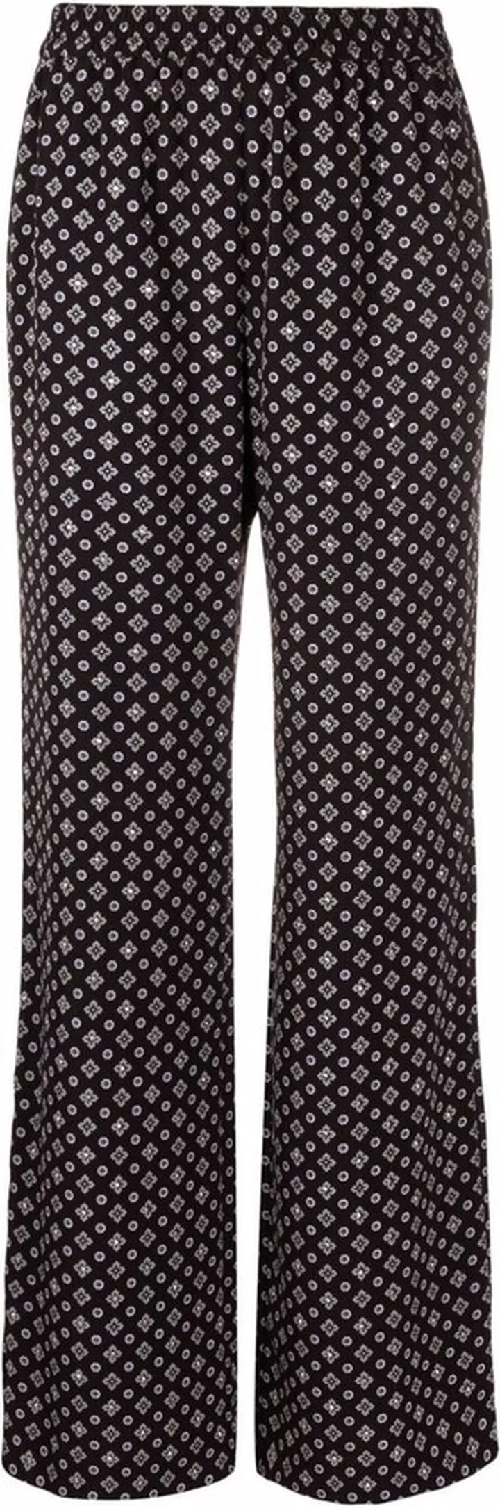 Geometric-Print Straight-Leg Trousers