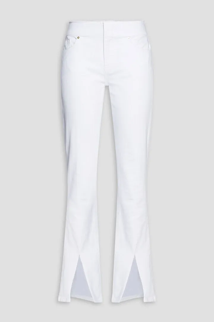 Mini Boot frayed high-rise bootcut jeans