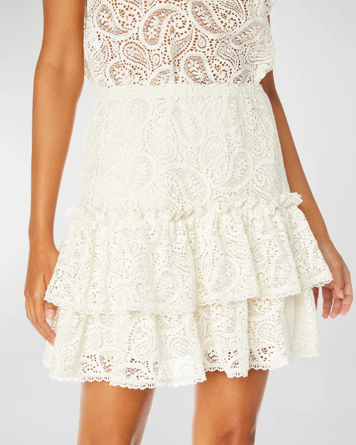 Marisol Tiered Lace Mini Skirt