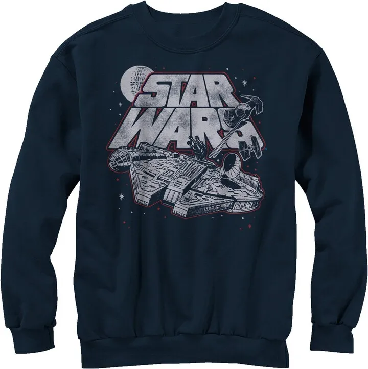 Men's Star Wars Millennium Falcon TIE Advanced Sweatshirt - Navy Blue - X Large