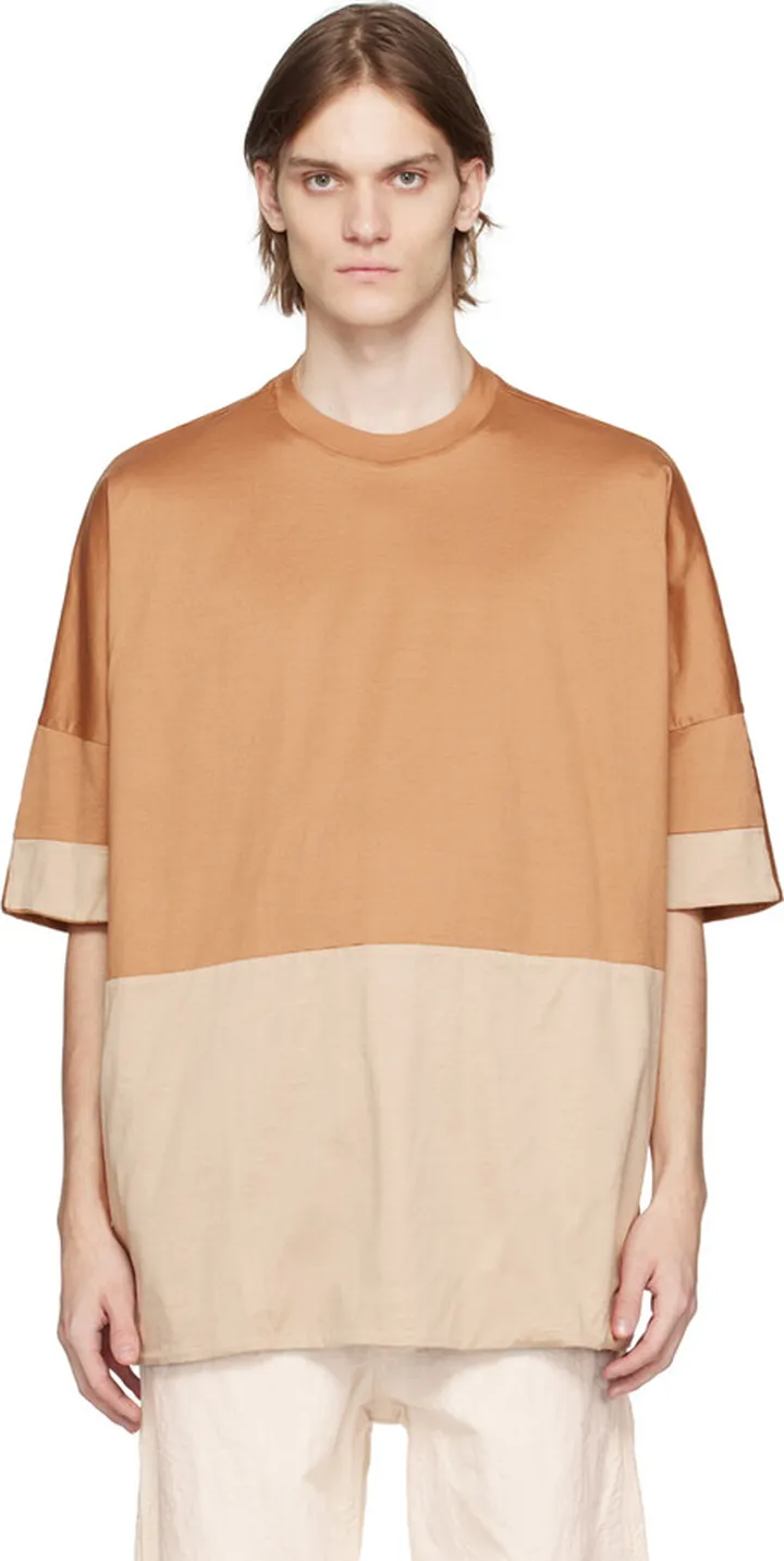 CASEY CASEY Off-White & Tan Reve Reversible T-Shirt