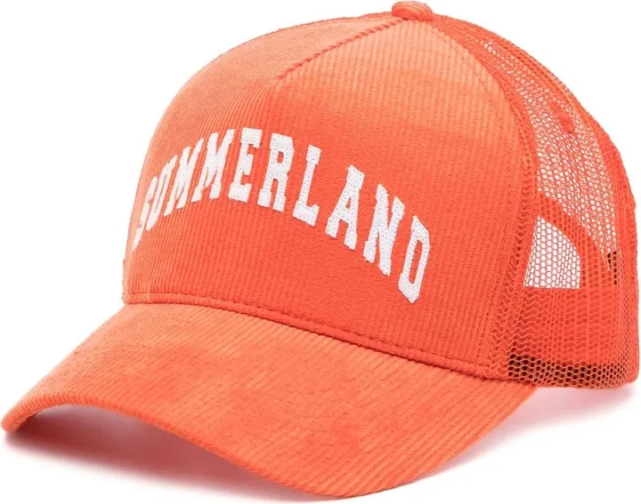 Orange Logo Print Cap