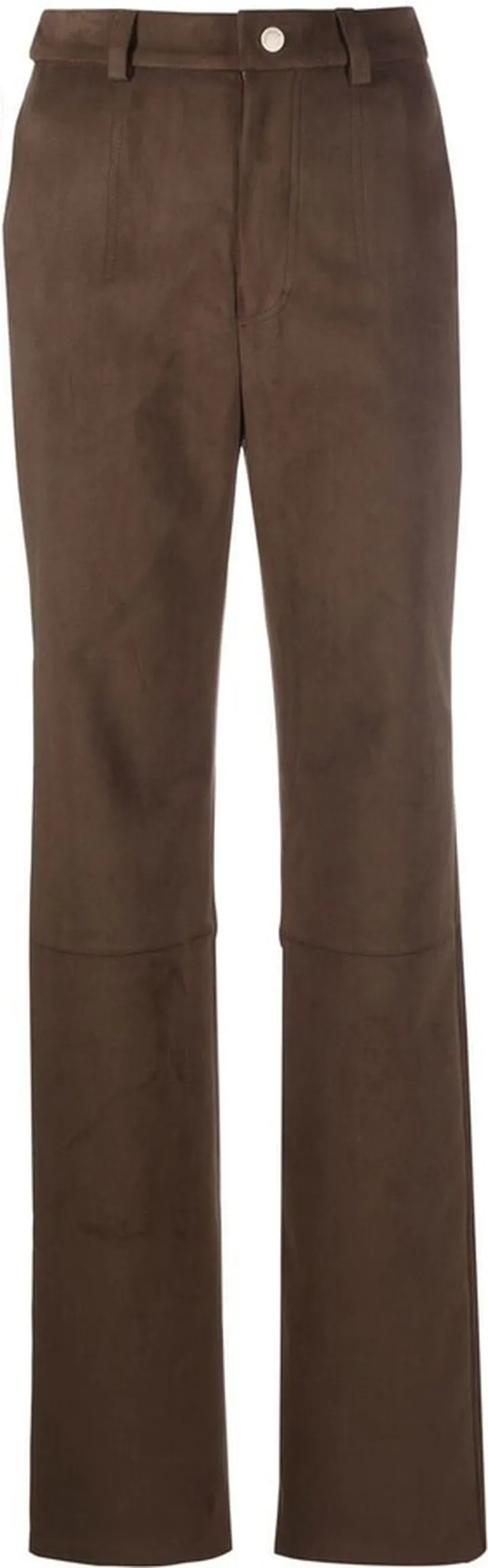 Faux-Suede Straight-Leg Trousers