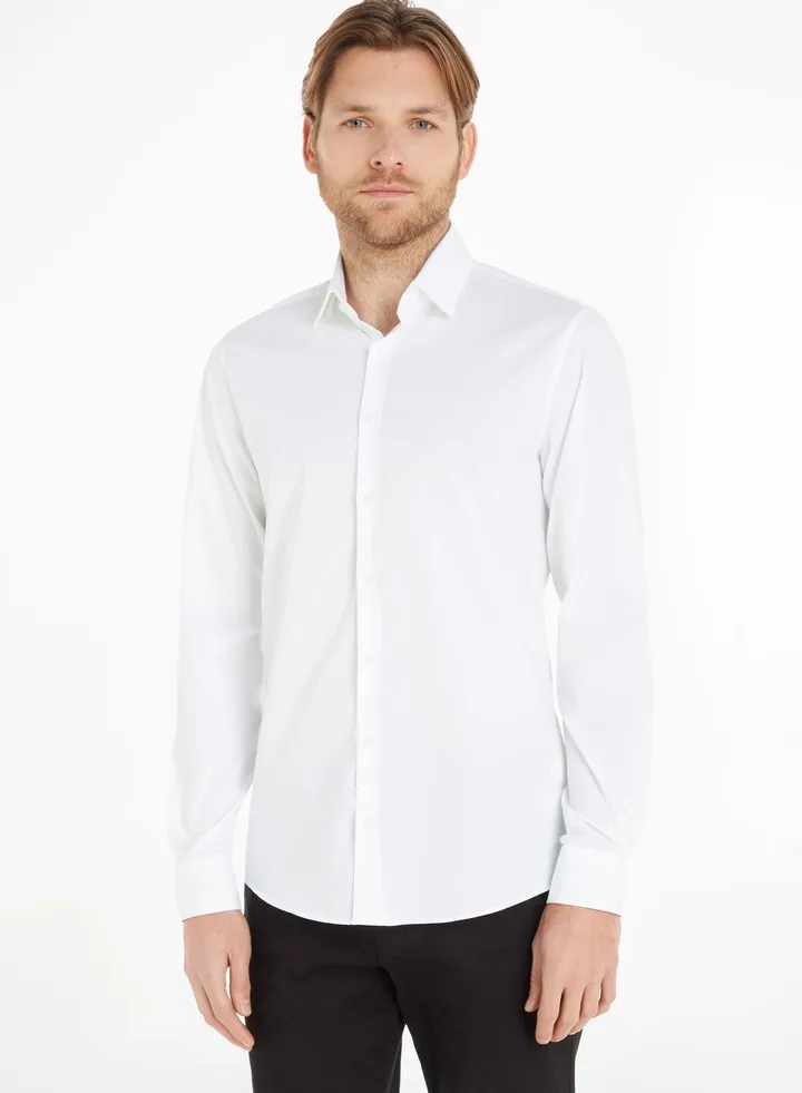 Poplin Stretch Slim Shirt