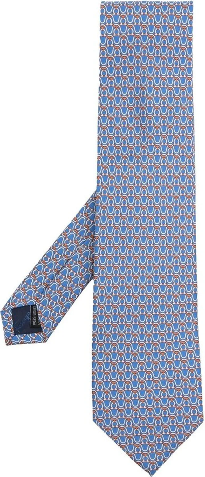Gancini-print silk tie