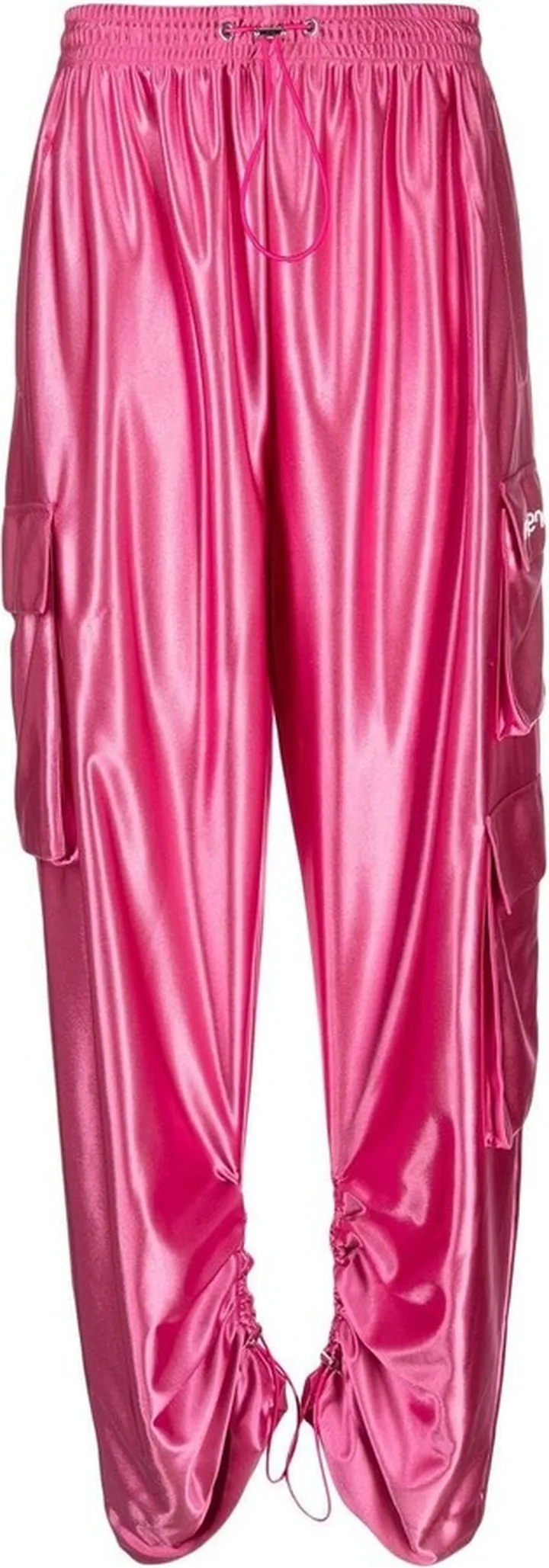 Metallic Multi-Pocket Straight Trousers