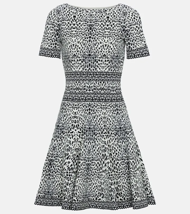 Stretch-jacquard minidress