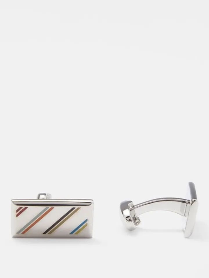 Striped Metal Cufflinks
