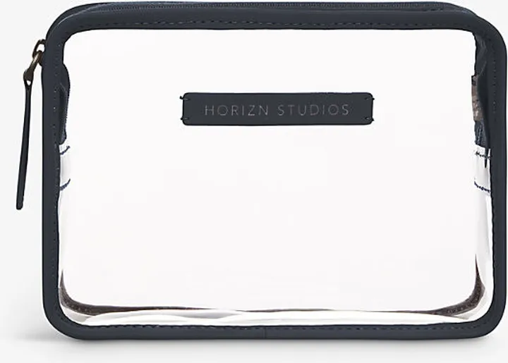 Night Blue Logo-patch Transparent Liquids Acetate Wash bag