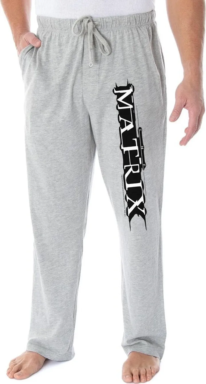 The Matrix Men's Classic Film Logo Loungewear Sleep Pajama Pants (XX-Large) Grey