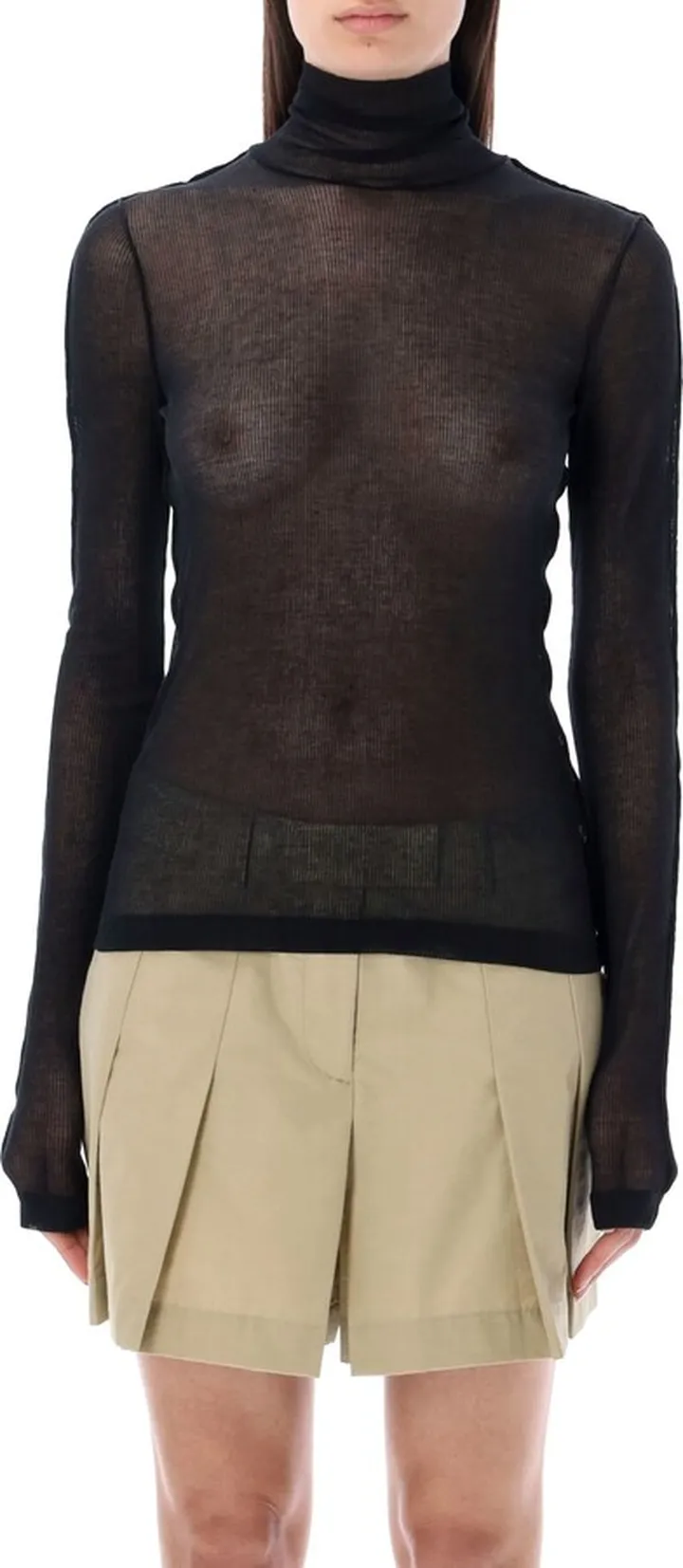 Sheer Turtleneck Tee