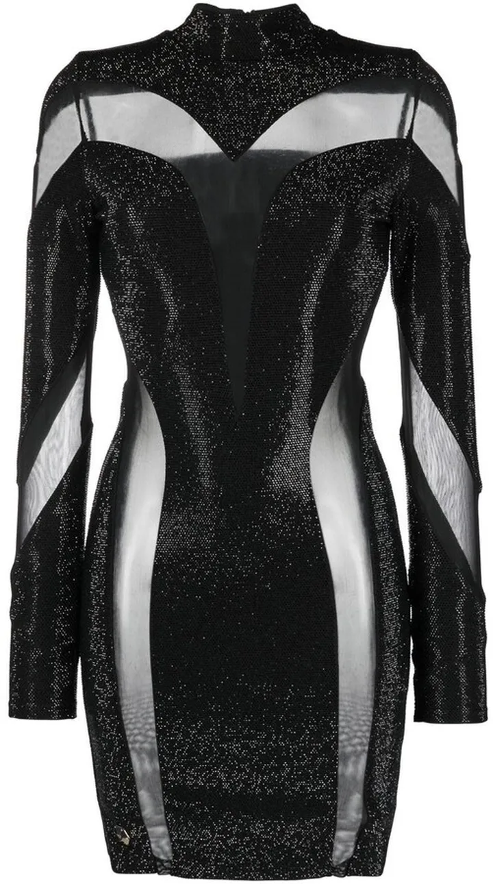 Crystal-Embellished Panelled Dress