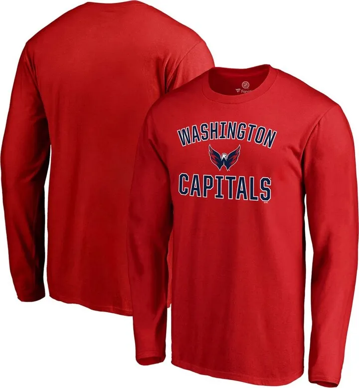Men's Red Washington Capitals Team Victory Arch Long Sleeve T-shirt