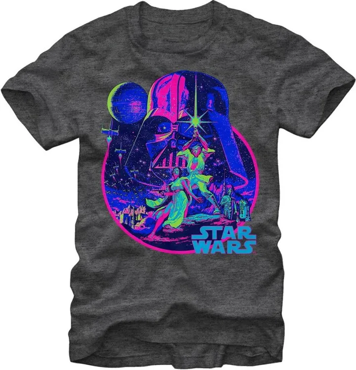 Men's Star Wars Bright Classic Art T-Shirt - Charcoal Heather - 2X Large