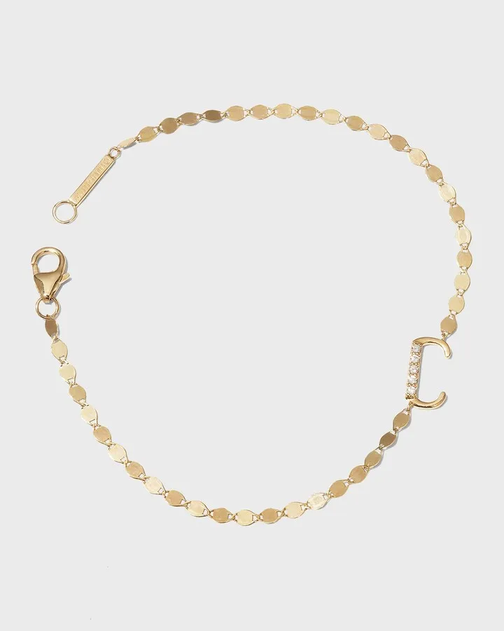 14k Diamond Initial Bracelet.
