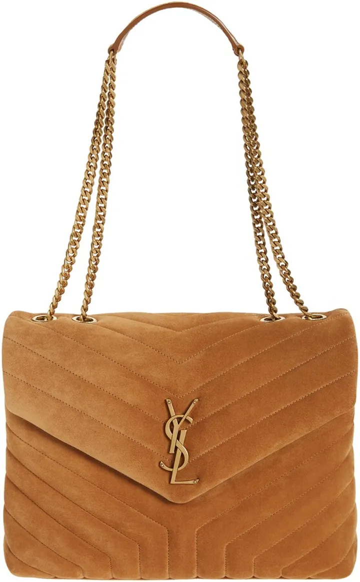 Medium LouLou Quilted Suede Shoulder Bag