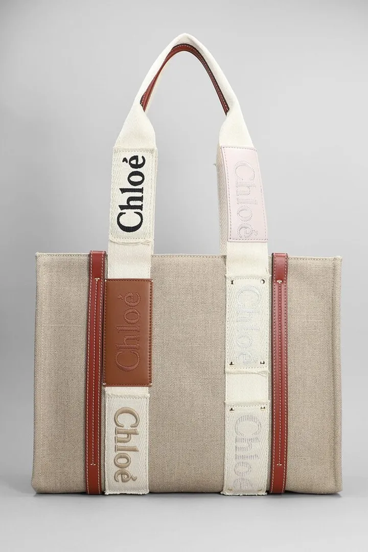 Tote In Grey Fabric