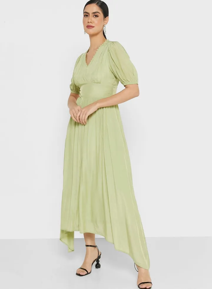 Flare Puff Sleeve Dress
