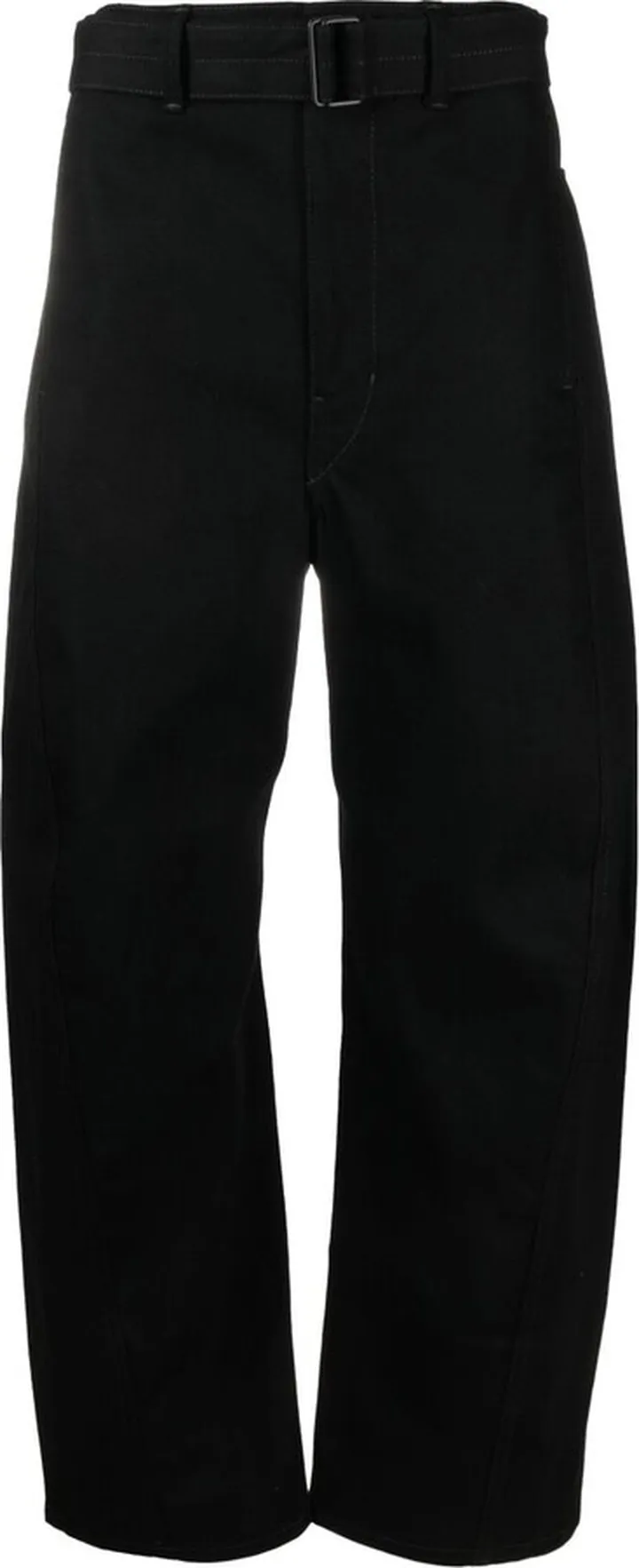 Black Belted Wide-Leg Jeans