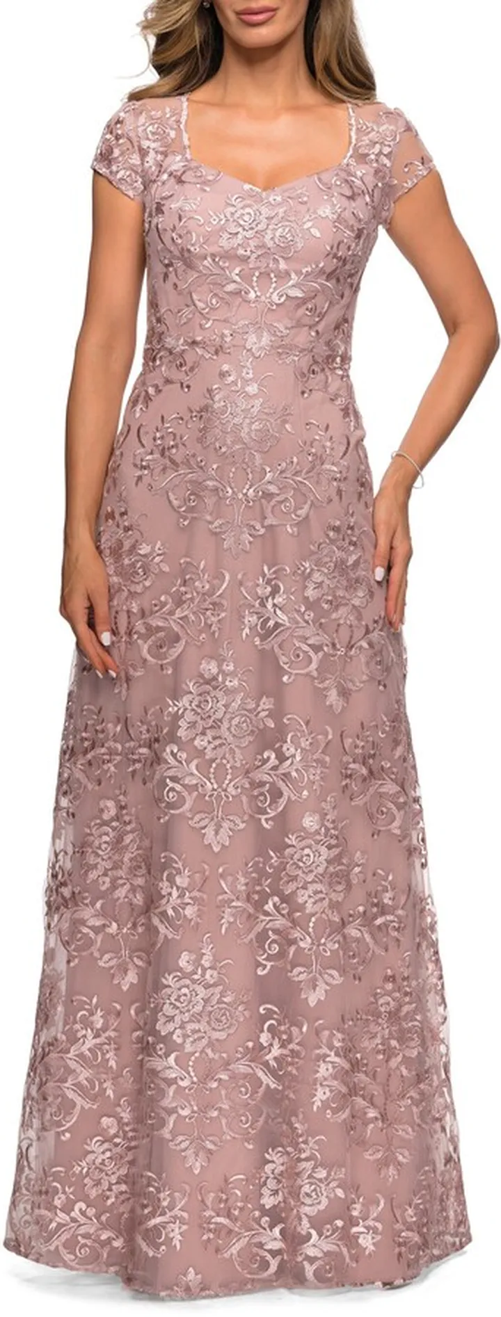 Embellished Lace Gown