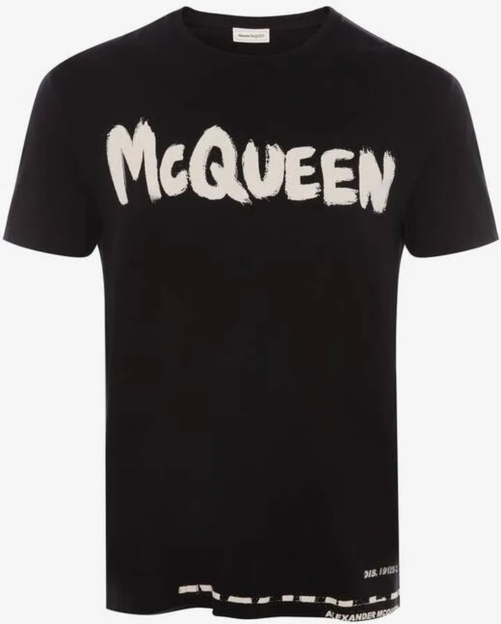 Men's Mcqueen Graffiti T-Shirt In Black