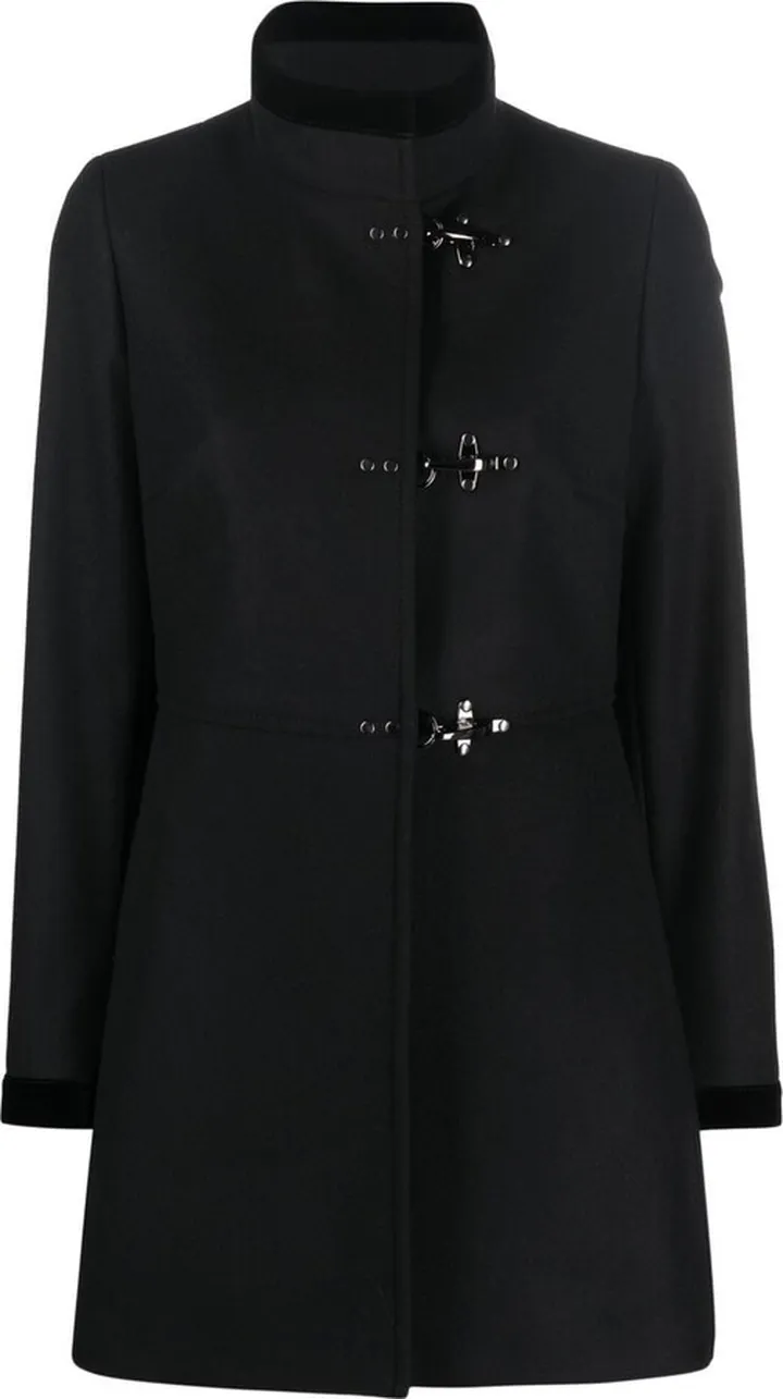 Three-Hook Virgin Wool Coat