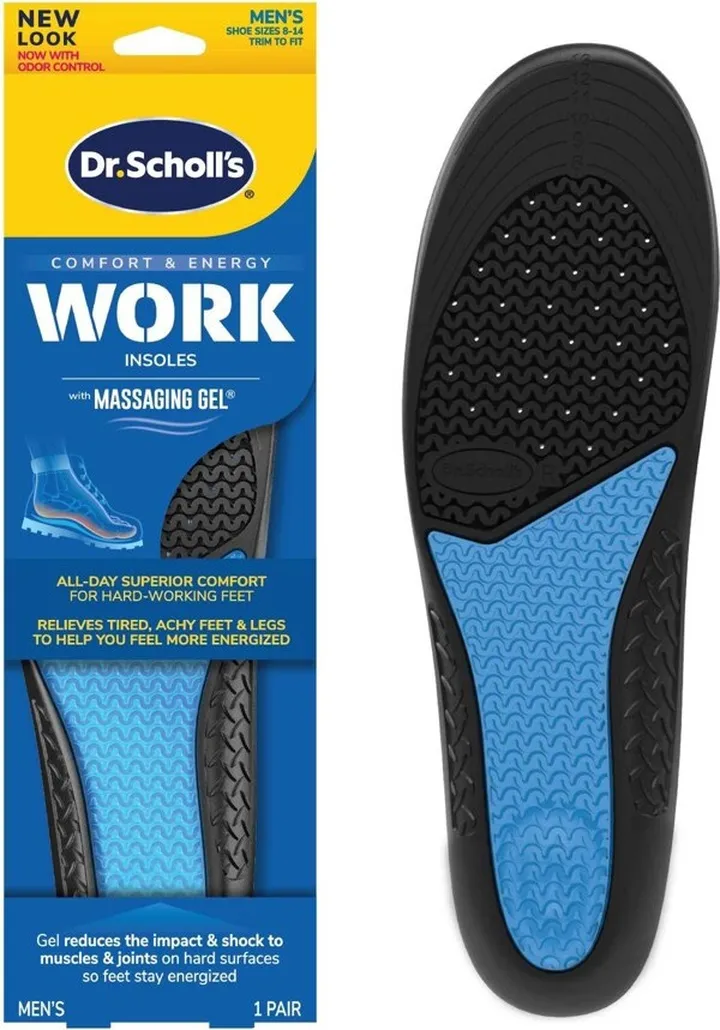 Dr. Scholl's Comfort & Energy Work Massaging Gel Advanced Insoles for Men - Size (8-14)