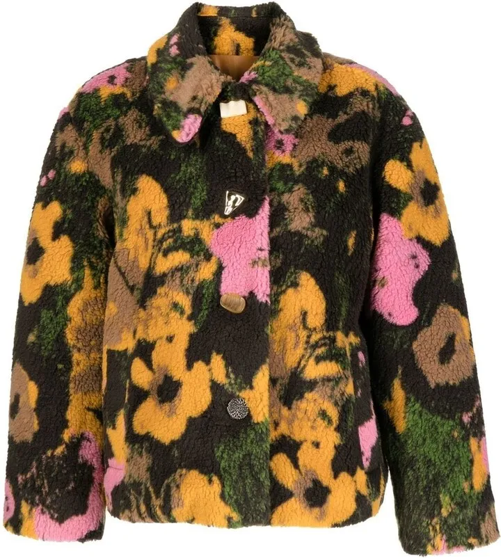 Polly floral-print shearling jacket